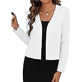 Zeagoo Women's Lightweight Summer Cardigan Cropped Long Sleeve Shrug Thin Open Front Sheer Bolero for Dresses