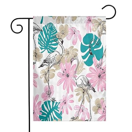 Amazon Com Nautical Decor Collection Garden Flag Flamingo And