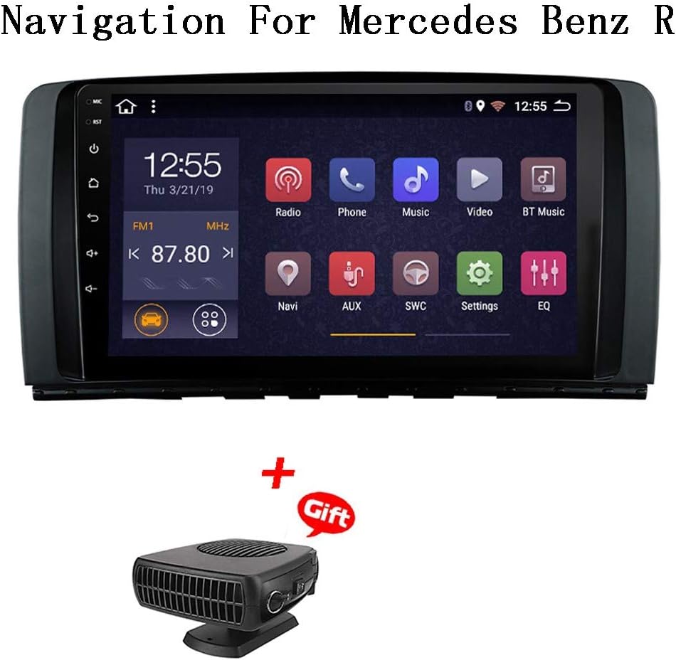 HWENJ Android 8.1 2+32G 8 Cores Octa Car GPS for Mercedes Benz R Class W251 R300 R350 R63 Support RDS Steering Wheel Buttons Control, AM FM RDS Auto Radio, Vehicle GPS Navigation for Car