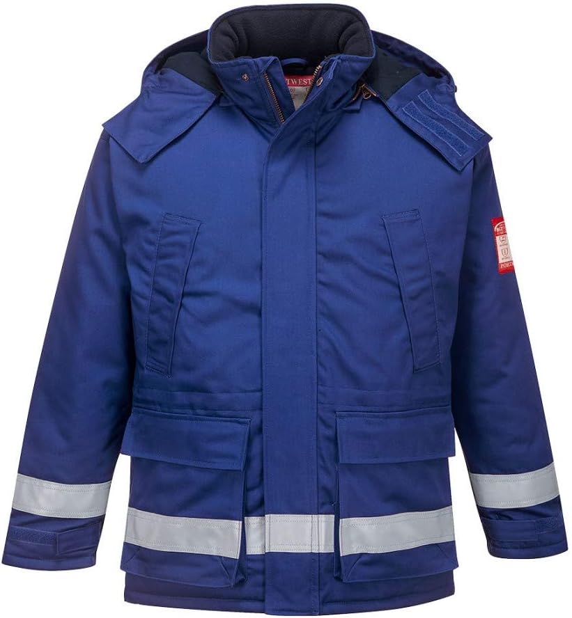 Portwest FR Anti-Static Winter Jacket, Size: L, Colour: Royal Blue, FR59RBRL