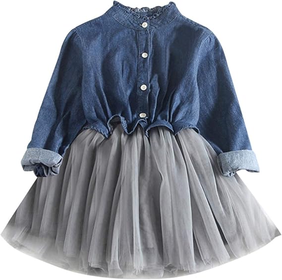 tulle skirt denim dress