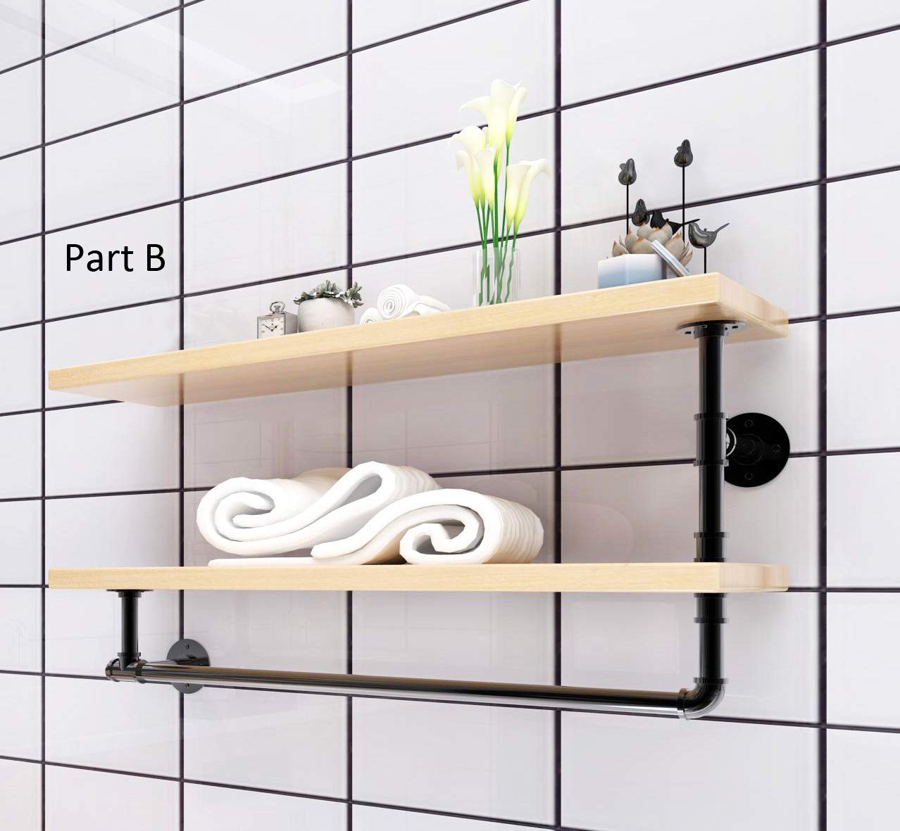 Etsamor 4pcs 10l X 6h Thicken Iron L Shaped Decorative Shelf