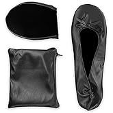 Stylish Foldable Ballet Flats for Women Portable Roll Up Travel Shoes for Wedding Bridesmaid Includes Carrying Pouch
