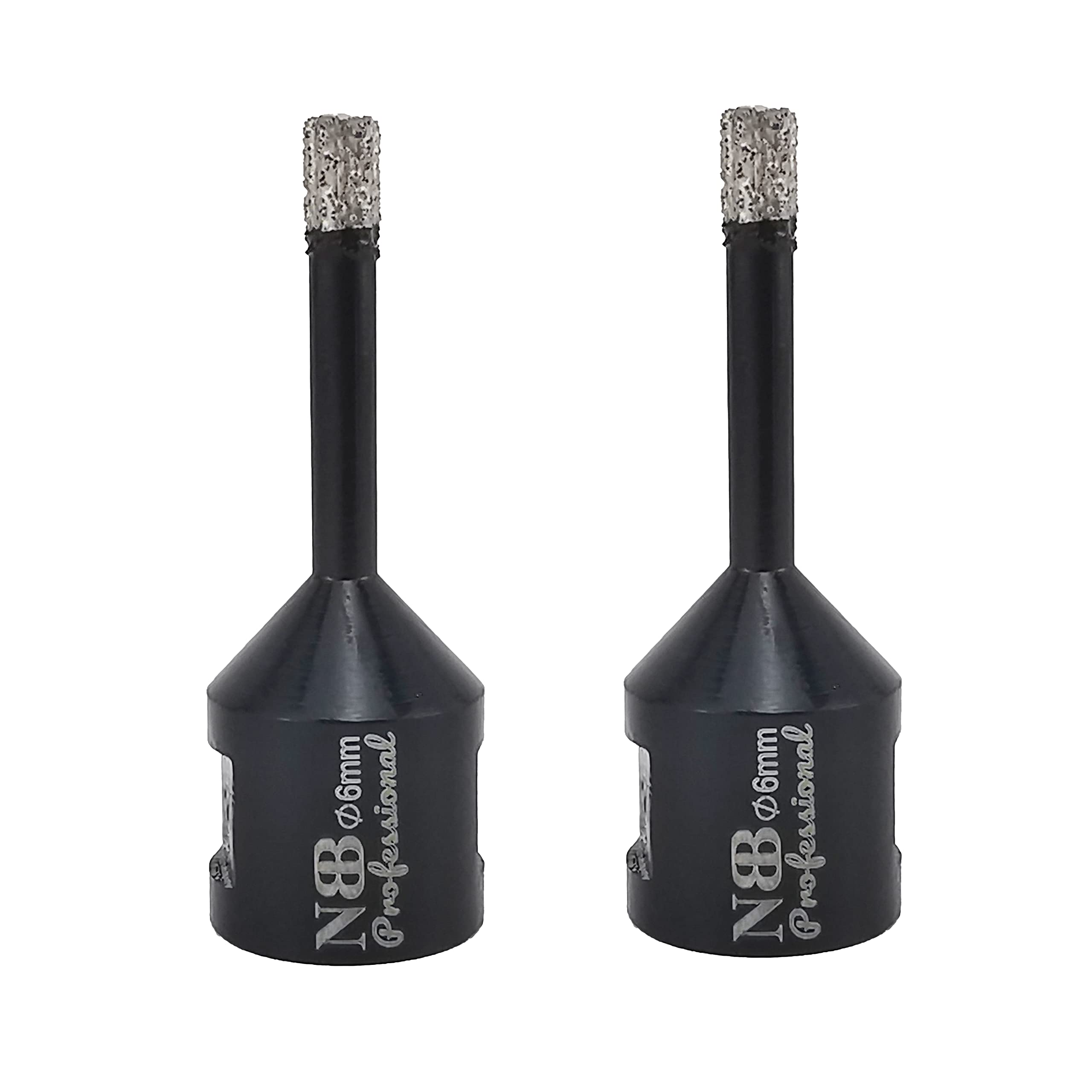 NBB Vacuum brazed Diamond Hole Saw with M14, for Dry or Wet Drilling Professionally on Hard Porcelain, Ceramic, Tile, Granite, Marble, Fast, Durable, for Angle Grinder (6mm x2pcs) — image 1