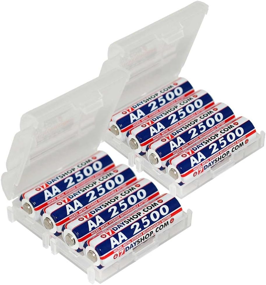 7dayshop AA NiMH High Performance Rechargeable Batteries 2500mAh - 8 Pack