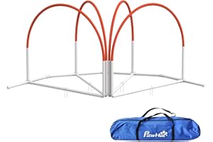 PawHut 4 Pieces Dog Agility Training Equipment with Weave Poles, Training Starter Kit, Dog Obstacle Course, Pet Outdoor Games