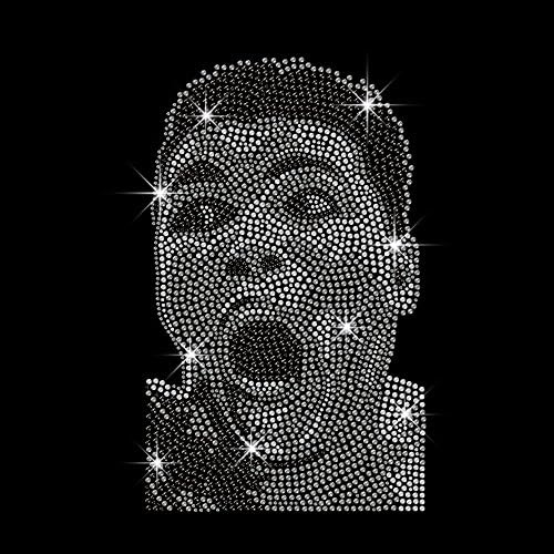 Bling Muhammad ALI Rhinestone Transfer Iron On Handmade Design 6.2" By 10"