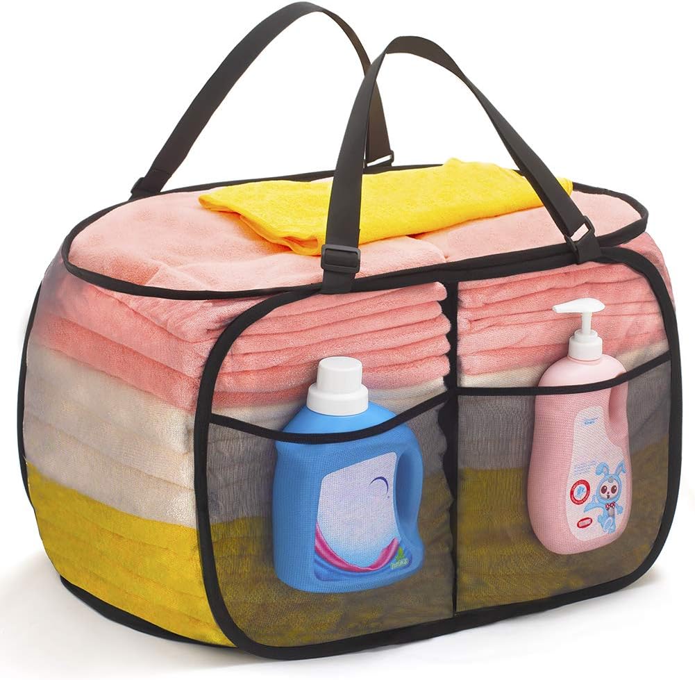 Large Opening Collapsible Pop Up Laundry Hamper,Easy to Carry and