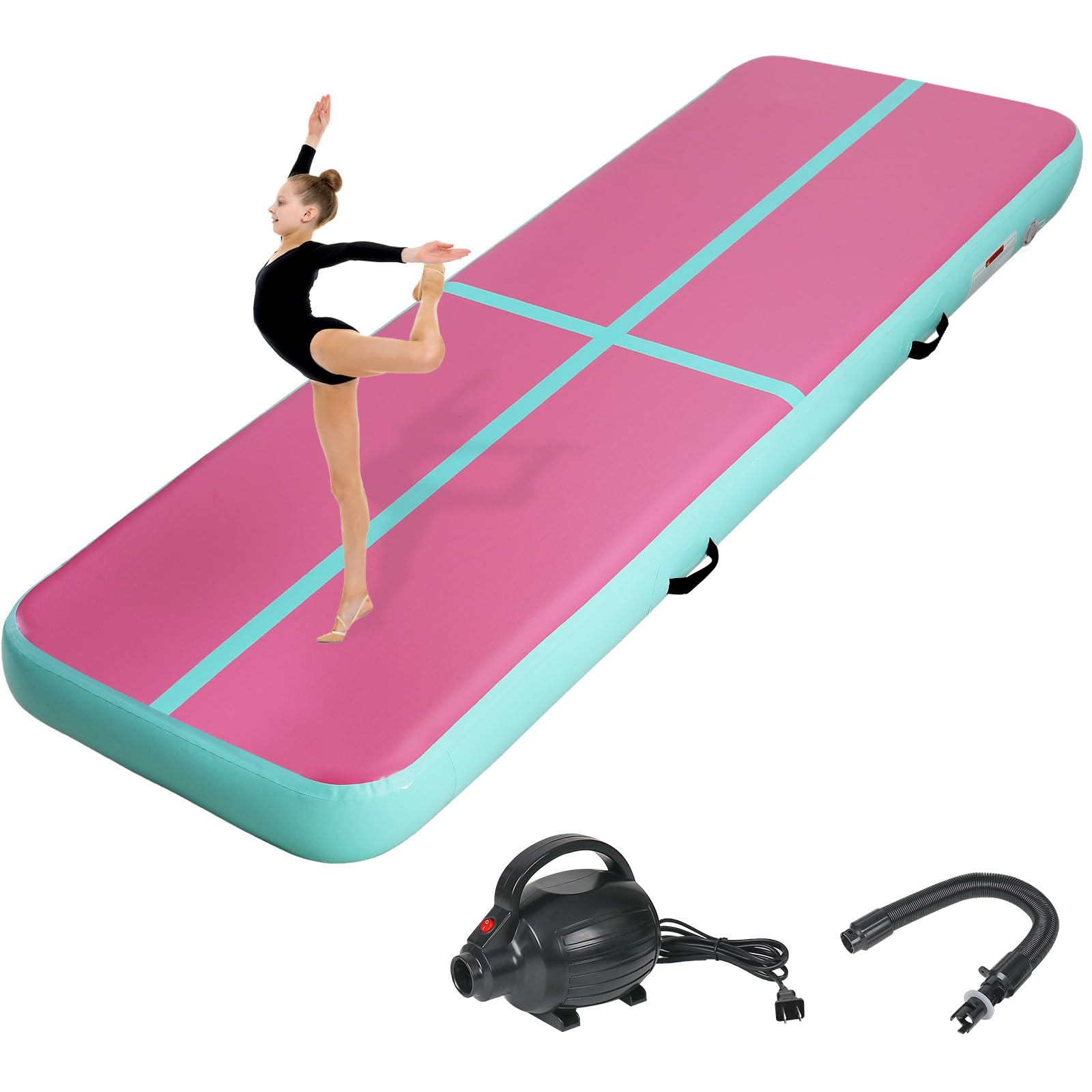 Photo 1 of KIKILIVE Inflatable Air Gymnastics Tumbling Mat 13ft, Air Tumble Track Mat 4 inches Thickness with Electric Air Pump for Home Use/Training/Cheerleading/Yoga/Water/Beach/Park