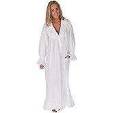 The 1 for U Sleepwear for Women - Button Down Nightgowns for Women, Amelia 100% Cotton Robe
