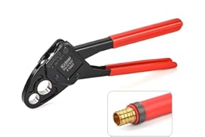 iCrimp Combo Angle Head Pex Pipe Plumbing Crimping Tool for Copper Crimp Jaw Sets 1/2" & 3/4" with Go/No-Go Crimp Gauge