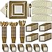 Fancy Disposable Gold & Ivory Dinnerware Set - 24 Guest - 2 Size Square Plates, Cups, Napkins, Spoons, Forks, Knives - Made of Heavyweight Paper - Posh Supplies, Elegant Design for Upscale Party