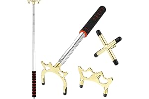 Skylety Retractable Billiards Cue Stick Bridge with 3 Pieces Removable Brass Bridge Head, Billiards Pool Cue Accessory for Po