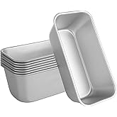 AKOLAFE 8 Pack Aluminum Loaf Pans 8x4 Inch Banana Bread Pan for Homemade Bread Loaf Pan for Baking Bread Tins for Baking Loaf Pans for Oven Sourdough Bread Baking Pan Metal Sandwich Loaf Bread Pans