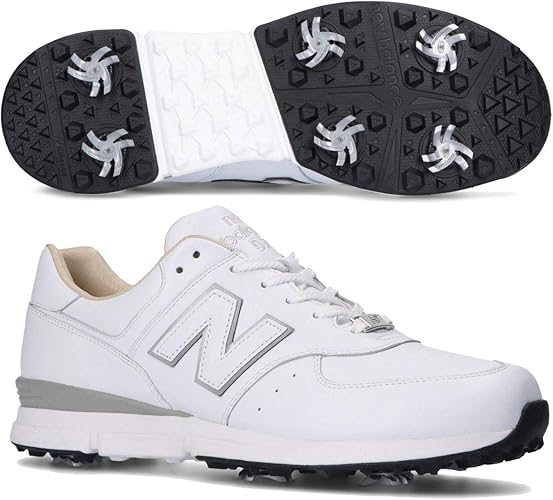Amazon 日本仕様 ニューバランス ゴルフシューズ Mgl574 オールレザー D相当 ホワイト ｗｔ 26 0cm New Balance ニューバランス 靴ひも