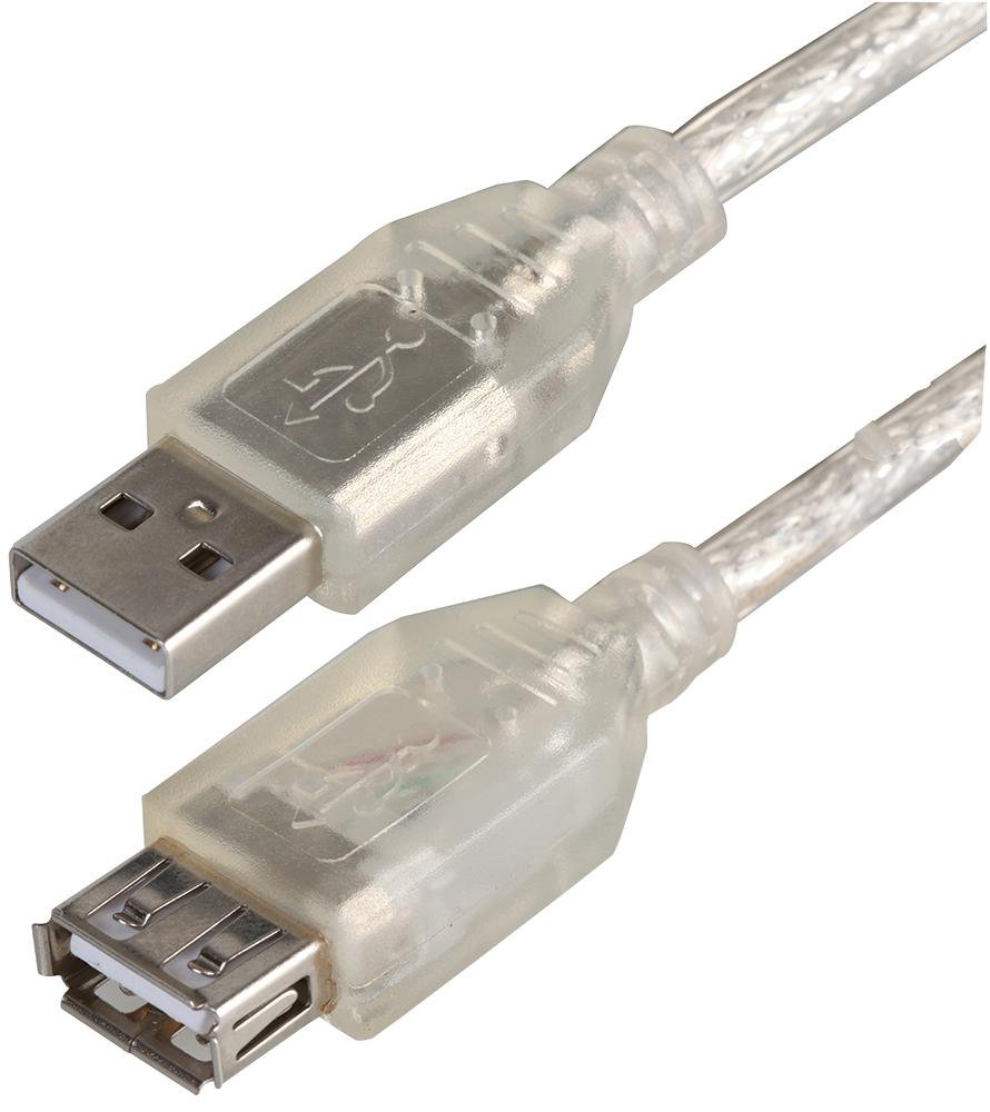 Pro Signal PSG91443 USB 2.0 A Male to Female Lead, 1 m, Transparent