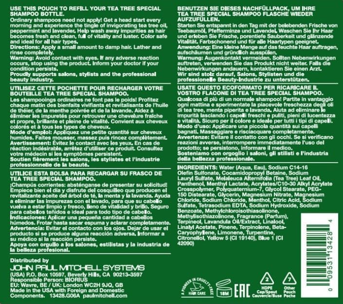 Tea Tree Special Shampoo, Deep Cleans, Refreshes Scalp, Especially Oily Hair, For All Hair Types