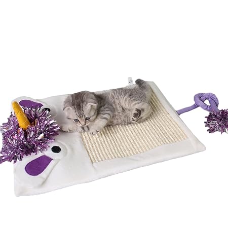 ZuckerTi umweltfreundlich Sisal Kratzteppich Kratzmatte Kratzbrett Katzenspielzeug Play Scratch mit Katzenminze für Zimmerecken Eckkratzbrett Katzen Kratzecke Sisalbrett Kratzschutz Eckenschutz Sisal-Verkleidung Zimmerecken Sisalmatte, 40 x 51cm,in 4 Tierform wählbar