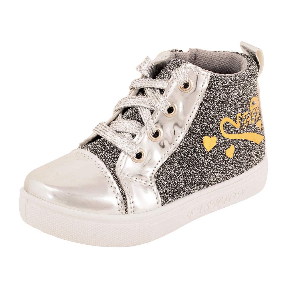 silver glitter high top sneakers