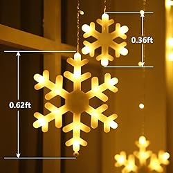 Toodour Christmas Snowflake Lights Outdoor, 17.22ft