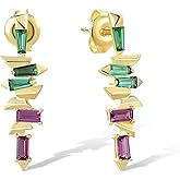 Santuzza 925 Sterling Silver Sector Cubic Zirconia Earrings for Women