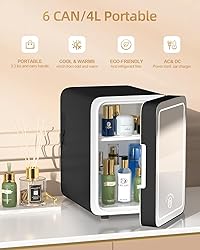 CUTIEWORLD Makeup Fridge With Dimmable LED Light