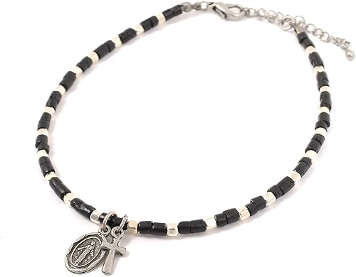 Amazon Co Jp アンクレット メンズ アクセサリー 小物 カジュアル シンプル 足首 クロス ストーン マリア W352 ブラック ジュエリー