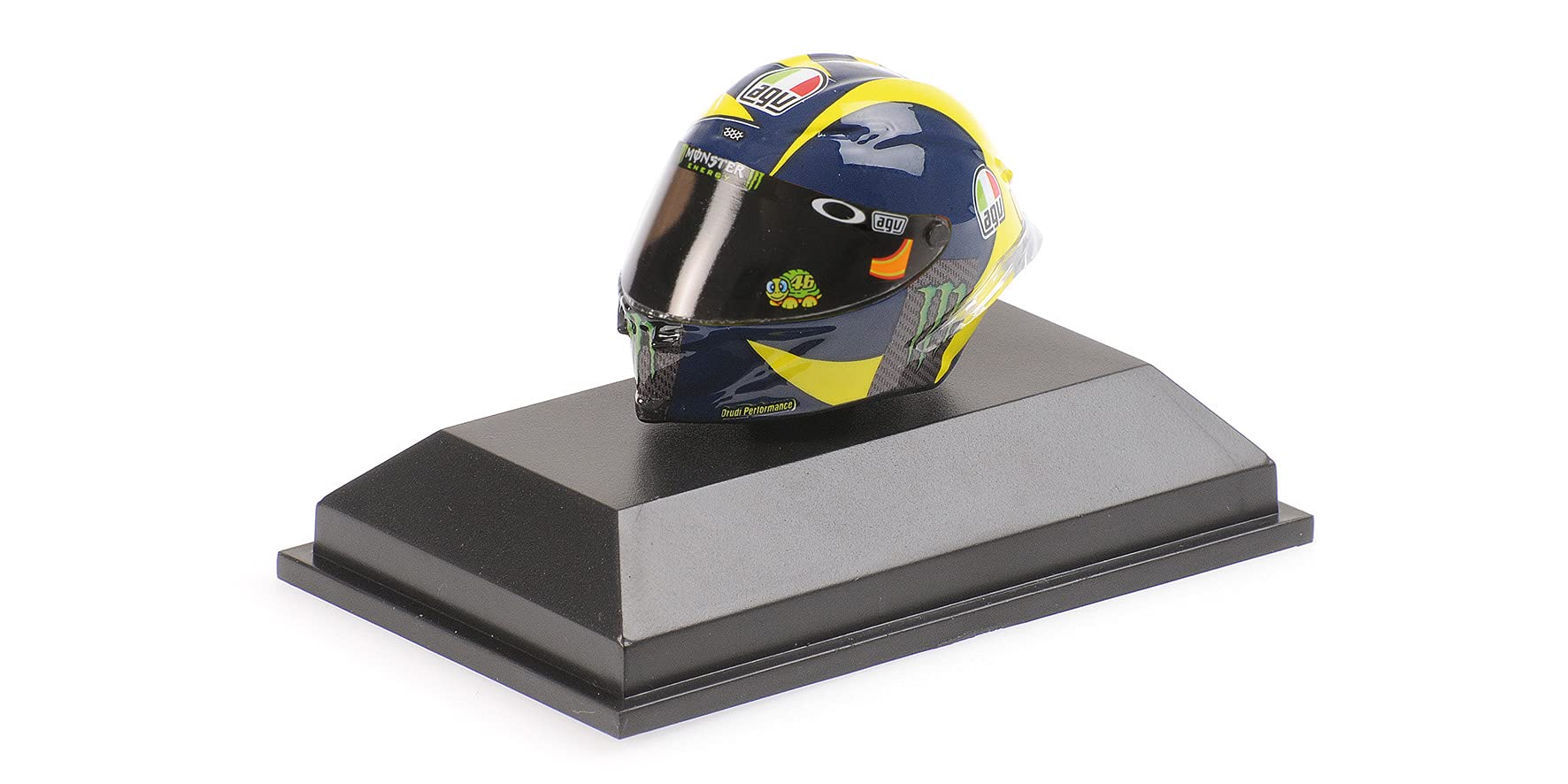 Minichamps 399180046 1:8 AGV Helmet-Valentino Rossi-MotoGP 2018 Collectible Miniature Car, Multicoloured