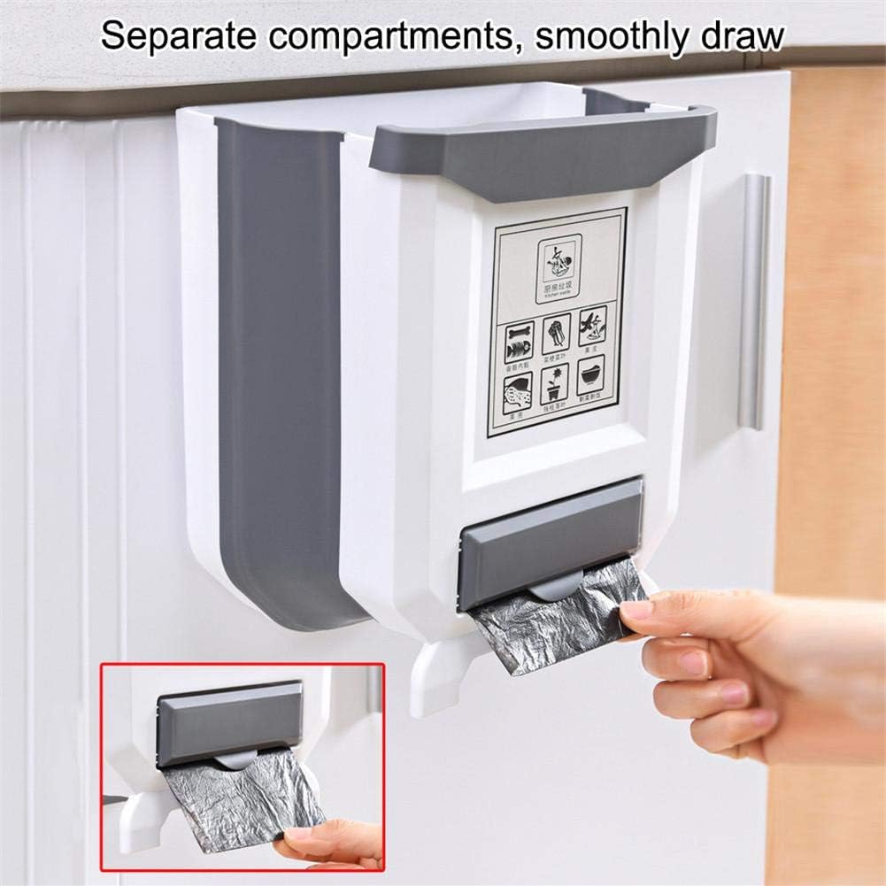 Basura y reciclaje Cubos de Basura Plegables de Gran Capacidad con Caja