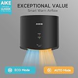 AIKE AK2630S Air Wiper Compact Hand Dryer 1400W 220V Black Plug & Go view 5