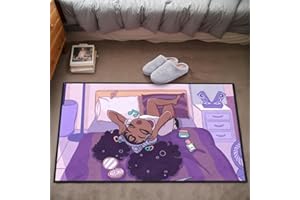 FJKJHKGJ Afro Black Girls Rugs for Living Room Purple Carpets Bedroom Magic Home Decor Art Music Girl Sofa Floor Mats Yoga Mats, 35'' x 23'' (2 3 Feet)