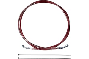 PRO BAT 86" Braided Hydraulic Brake Hose Line Pipeline For Chinese GY6 Scooter ATV Dirt Bike Go Kart 10mm Banjo Ends RED