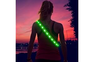Illumifun Elastic LED Running Belt - USB Rechargeable LED Waistband, High Visibility Waist Safety Light for Running, Cycling, Camping, Walking, etc