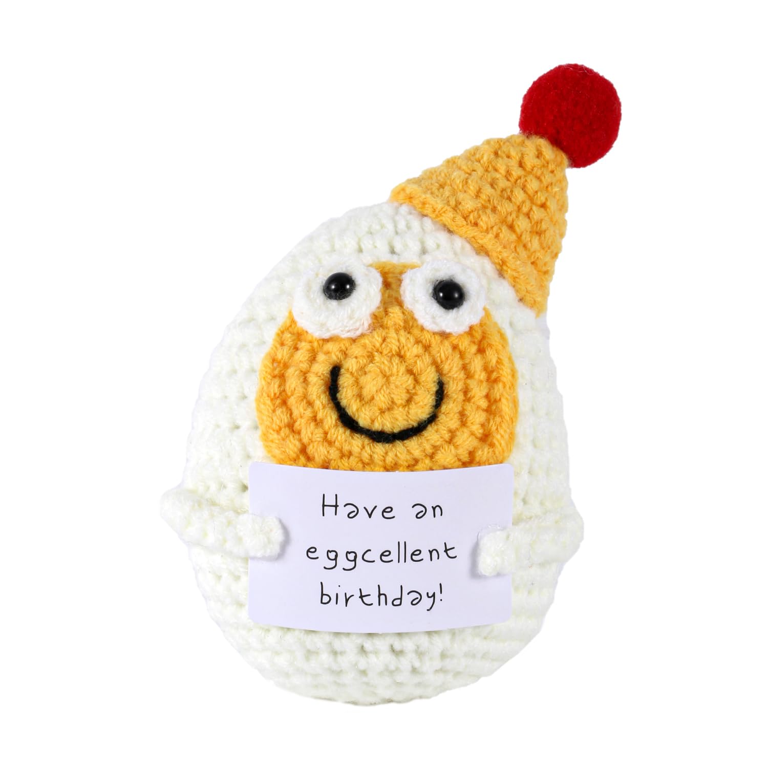 Crochet Egg, Cute Positive Crochet Egg Cotton Thread Knitted Egg Funny Egg Positive Emotional Dolls Perfect Christmas Celebration Encouragement Support Gifts for Bedroom Living Room Bookshelf Desk