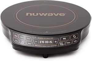 Nuwave Gold Pro Precision Induction Cooktop, Large 8” Heating Coil, 12” Heat-Resistant Cooking Surface, Adjustable Wattages,100°F to 575°F, Portable, Built-In Safety Auto Shut Off