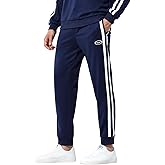 Arjen Kroos Men's Athletic Sweatpants, Workout Gym Joggers Side Stripe Casual Tapered Pants with Pockets