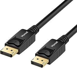 Moread DisplayPort to DisplayPort Cable, 6 Feet, Gold-Plated Display Port Cable (4K@60Hz, 1440p@144Hz) DP Cable Compatible with Computer, Desktop, Laptop, PC, Monitor, Projector - Black