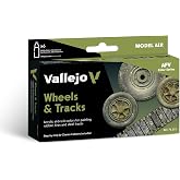 Vallejo - Wheels &amp; Tracks Colors Acrylic Paint Set | Model Air | AFV Color Series Precise Kit for Historical Reenactments with Artist-Quality Pigments | 6 Bottles x 17 ml (0.57 fl.oz.)