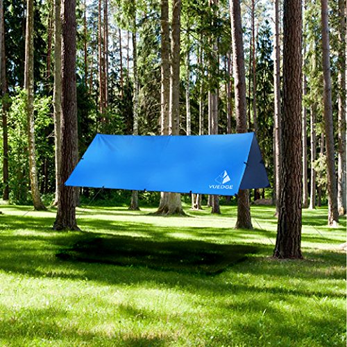 YUEDGE 10x10ft Multi-function Waterproof Camping Backpacking Tarp Shelter RipStop Rainfly Snow Cover Hammock Tarp Rain Fly Tent Tarp - Thumbnail 2