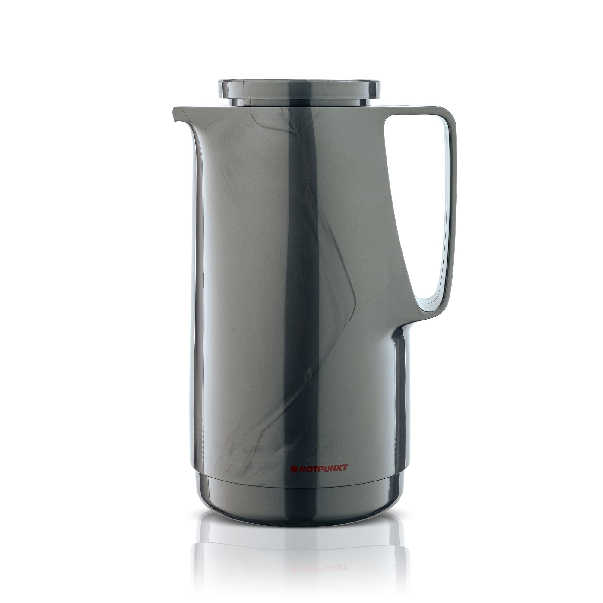 ROTPUNKT Isolierkanne 1 Liter mit Glaseinsatz – Thermokanne & Warmhaltekanne für Kaffee und Tee - Made in Germany - hält Getränke bis zu 24 Std heiß & 36 Std kalt (Maxima 760, Titan)