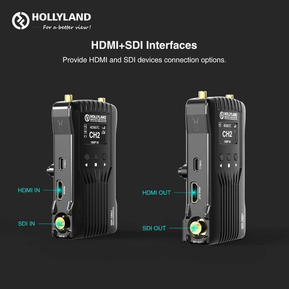 Hollyland Mars 400S Wireless Video Transmission System,SDI HDMI Image 1080P 5G Wireless HD 400ft Transmitter Receiver Support Android & iOS 3 Scene Modes Cold Shoes and Battery Kit: Car Electronics