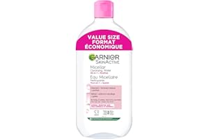 Garnier Micellar Water, Gentle and Hydrating Facial Cleanser & Makeup Remover, Suitable for Sensitive Skin, Vegan, Cruelty Fr