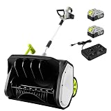 Cordless Snow Shovel: DEKOPRO 40V|17-Inch Cordless Snow Blower,Electric Snow Shove with Adjustable Chute, Lightweight Electric Snow Blower for Sidewalks & Stairs (2×20V Batteries)