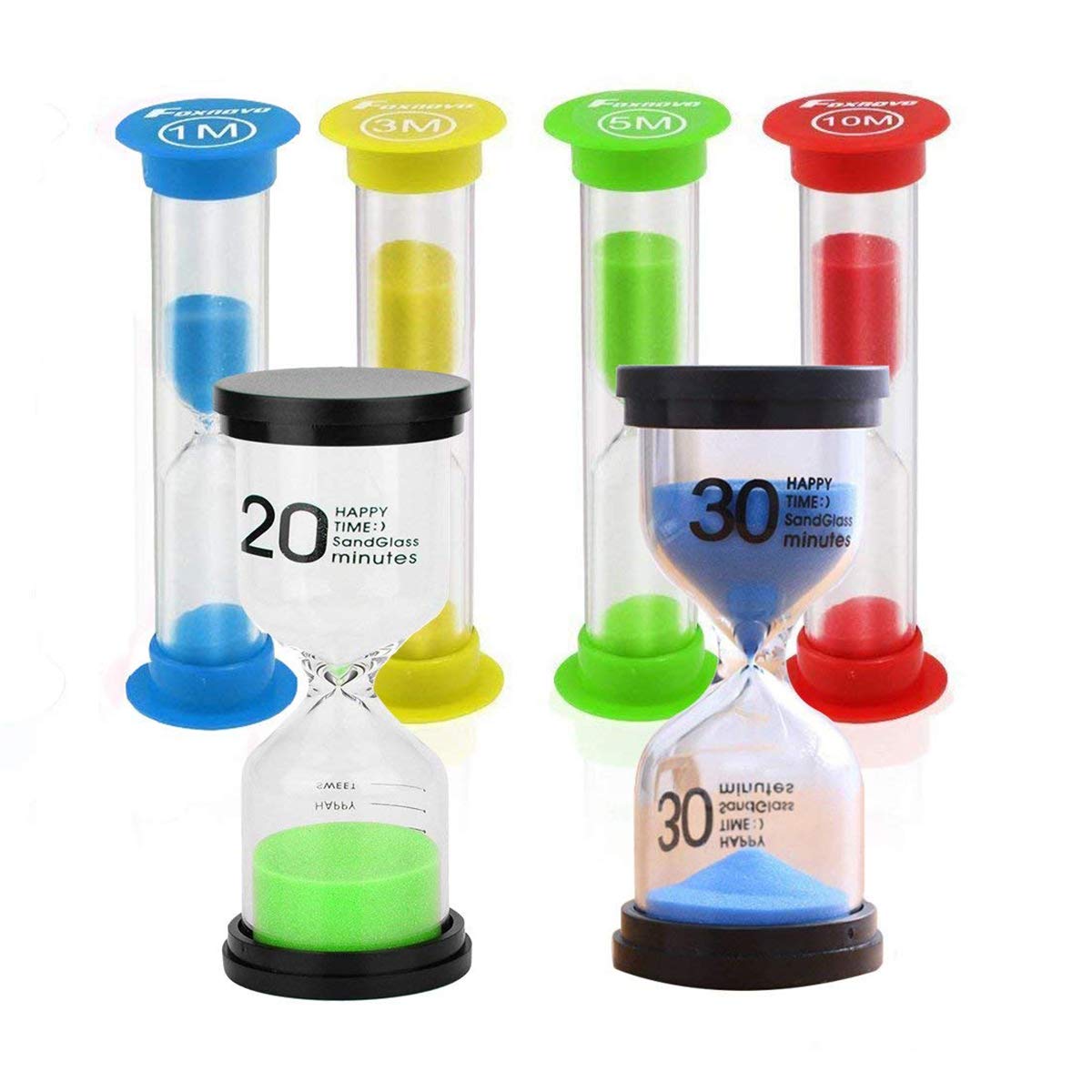 STONCEL Hourglass Sand Timer - 1/3/5/10/20/30 Minutes Sandglass Clock for Kids, Toothbrush, Games, Classroom, Kitchen, Office Decoration