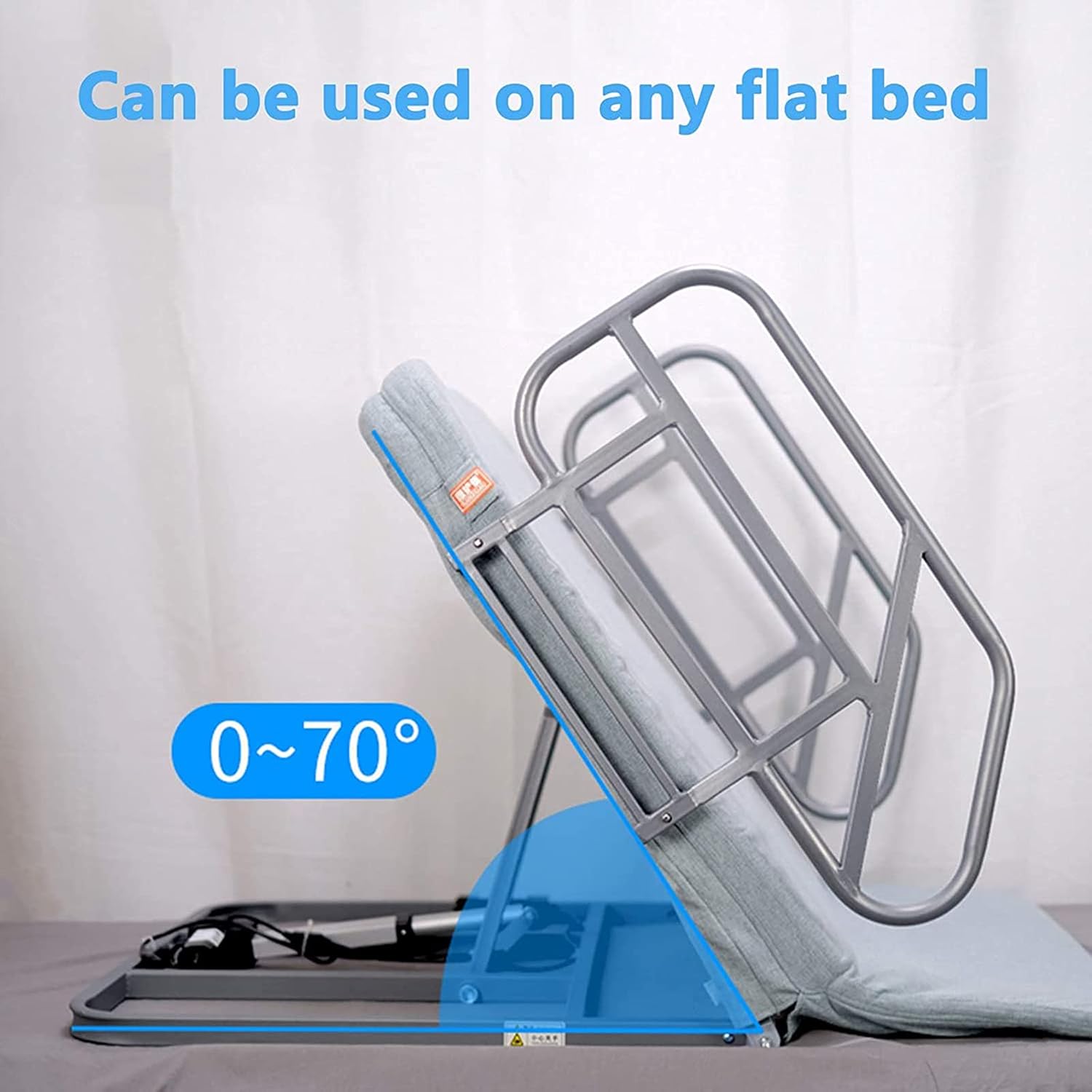 WLL-DP Portable Electric Bed Backrest, Adjustable Sit-Up Back Rest with Guardrail, Fits Standard Hospital Bed, Family Nursing Home Rehabilitation Center Nursing,Blue: Home & Kitchen