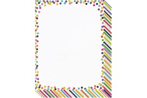 Pipilo Press 96 Sheets Decorative Confetti Stationary Paper for Classroom Awards, Birthday Invitations, Computer (8.5 x 11 In)