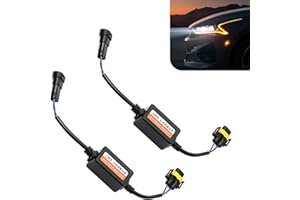 Yidcidu LED Light Decoder, Anti Flickering Error Free Load Resistor, H11/H8/H9 Bulb Harness Warning Canceller Adapter, Radio 