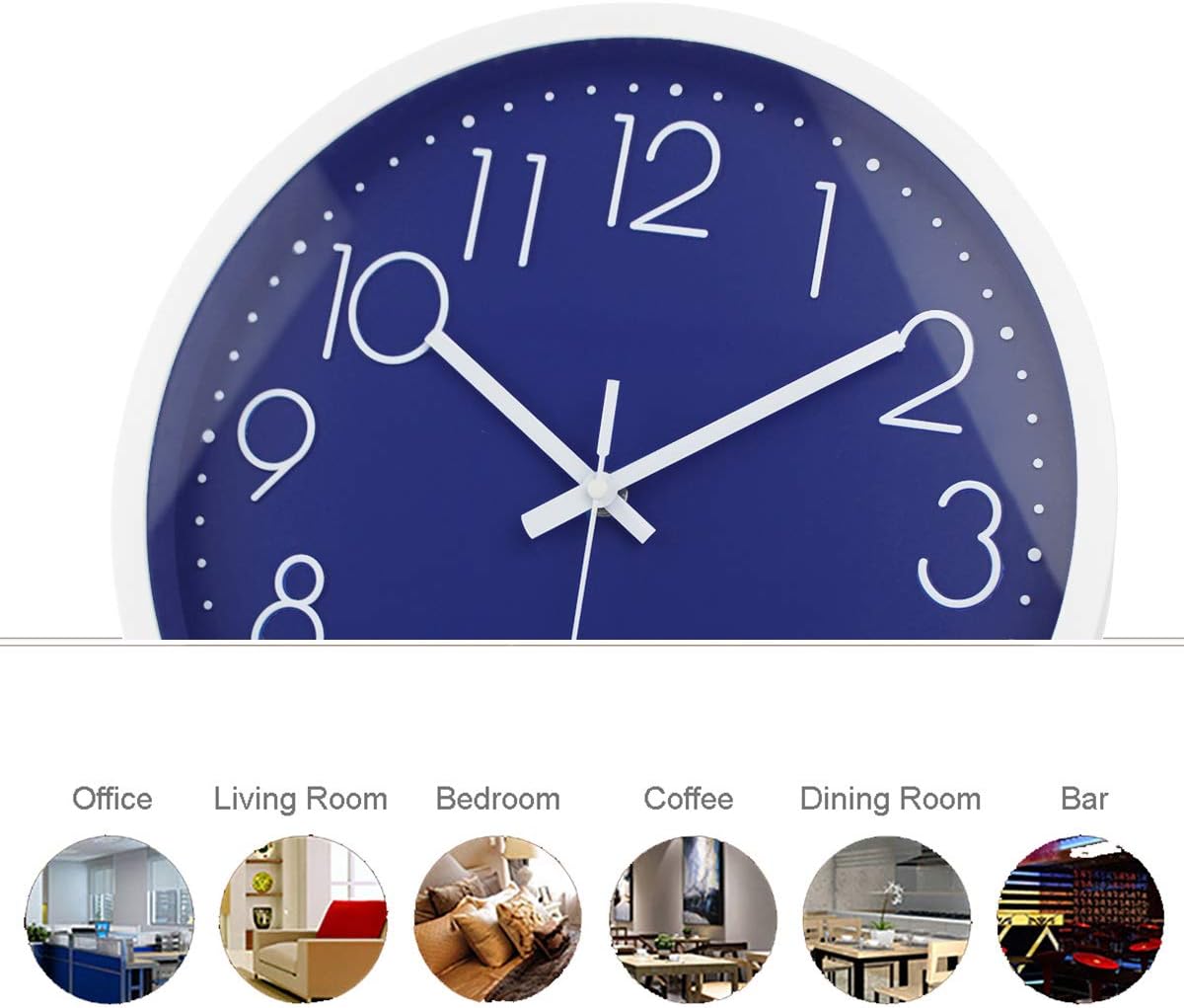 Beautiful Filly Wink Modern Wall Clock Silent Non Ticking Sweep Movement Battery Operated Easy To Read Home Office School Clock 12 Inch Blue Home Kitchen Floor Price Wwwballonajcoil