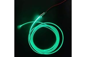 NEASEKUOIA 3mm 5meters/16ft PMMA Optic Fiber Cable Side Glow with 12V 1.5W LED Aluminum Illuminator Light Source for Home Car DIY (Green)