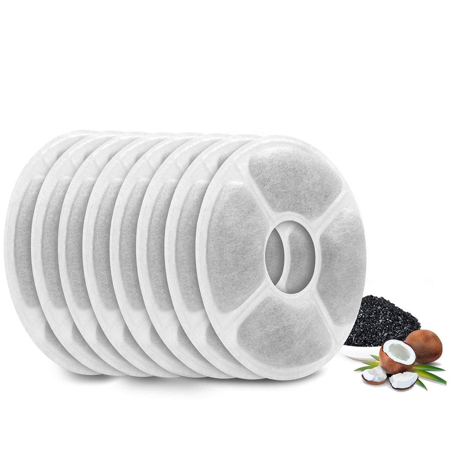 ECOSI Cat Water Fountain Filter 8PCS Replacement Pet Cat Water Dispenser Pet Fountain Healthy and Hygienic Drinking Filters 8 Pieces/Box